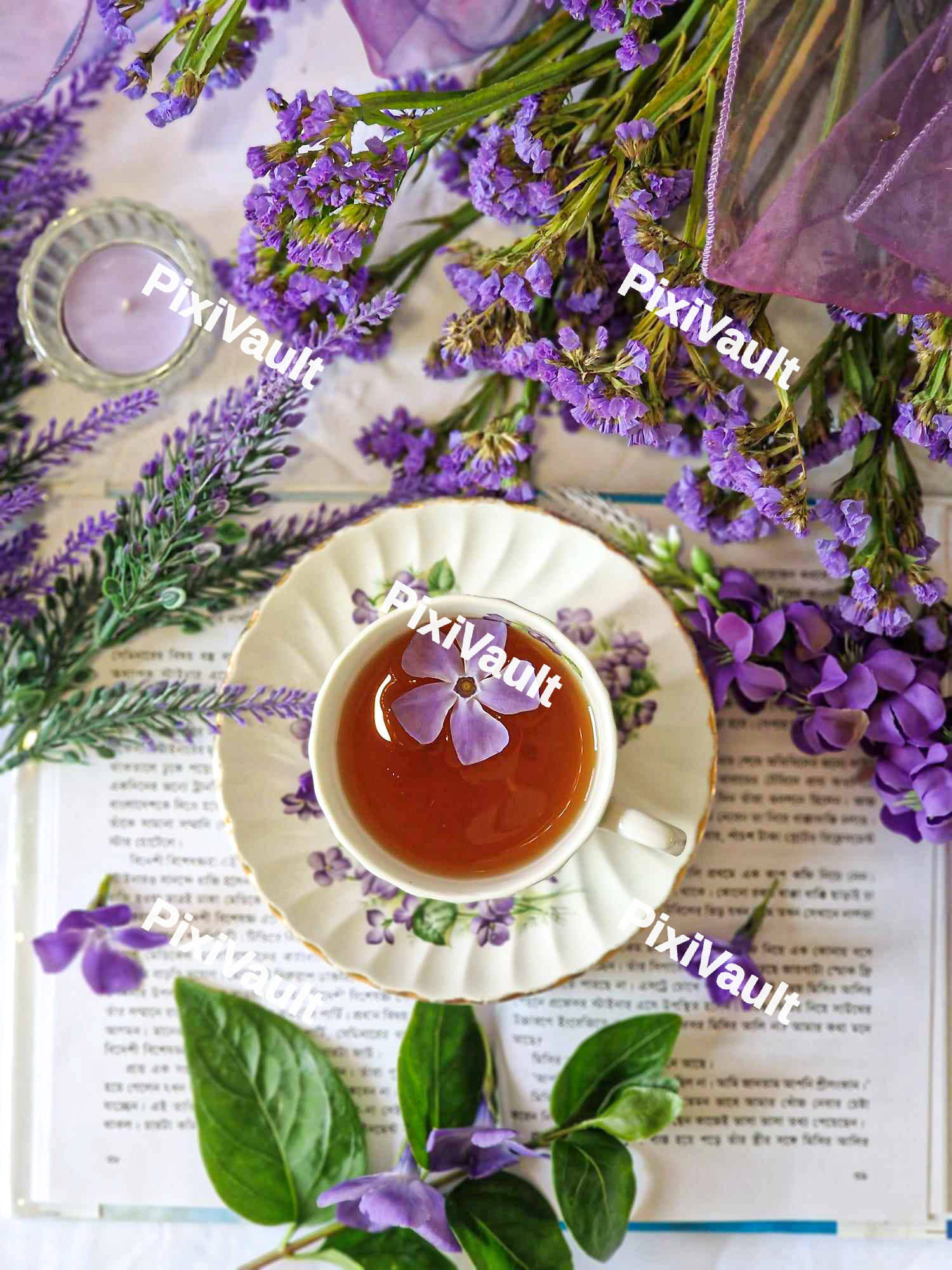 Flower inside a teacup